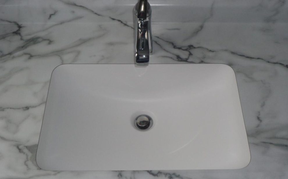Acrylic Vanity Undermount Sink - White Sheffield